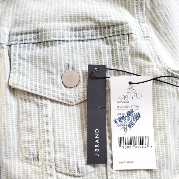 New J Brand Maxi Denim Bleach Striped Jacket Dress NWT Size XS - Picture 11 of 16